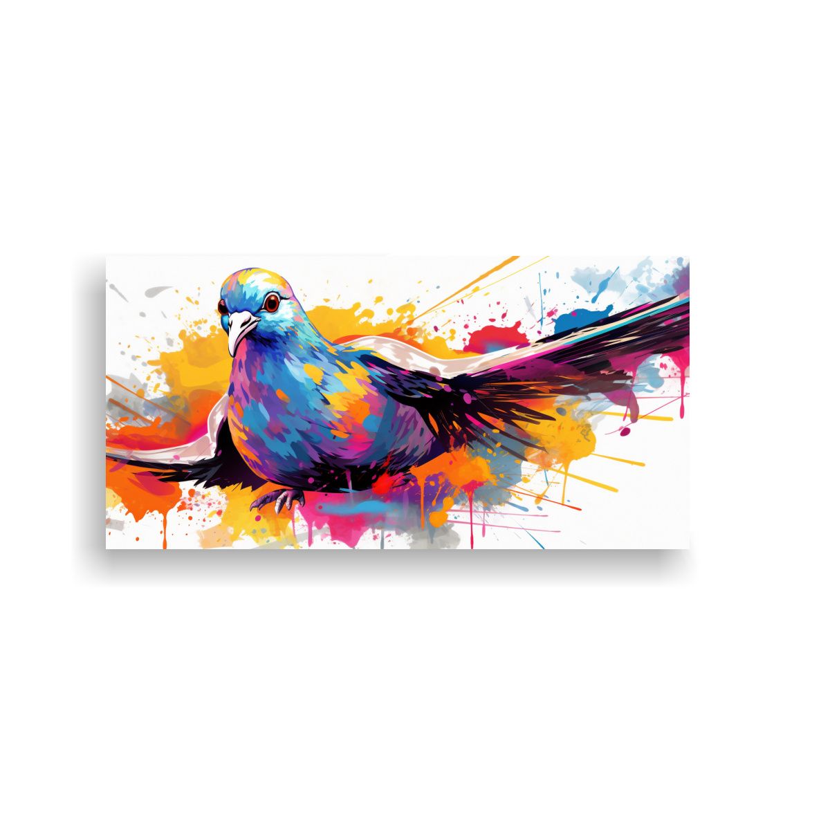 GENERICO - Cuadro Decorativo Abstracto Pájaro Arcoíris 120x60 Cm.