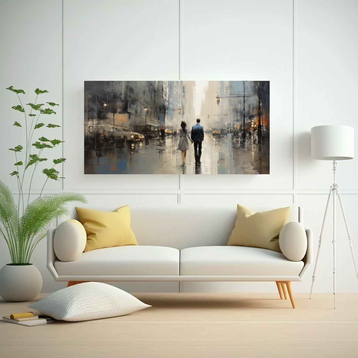 GENERICO - Cuadro Juvenil Pintura Al óleo Impresionista De 140x70 Cm