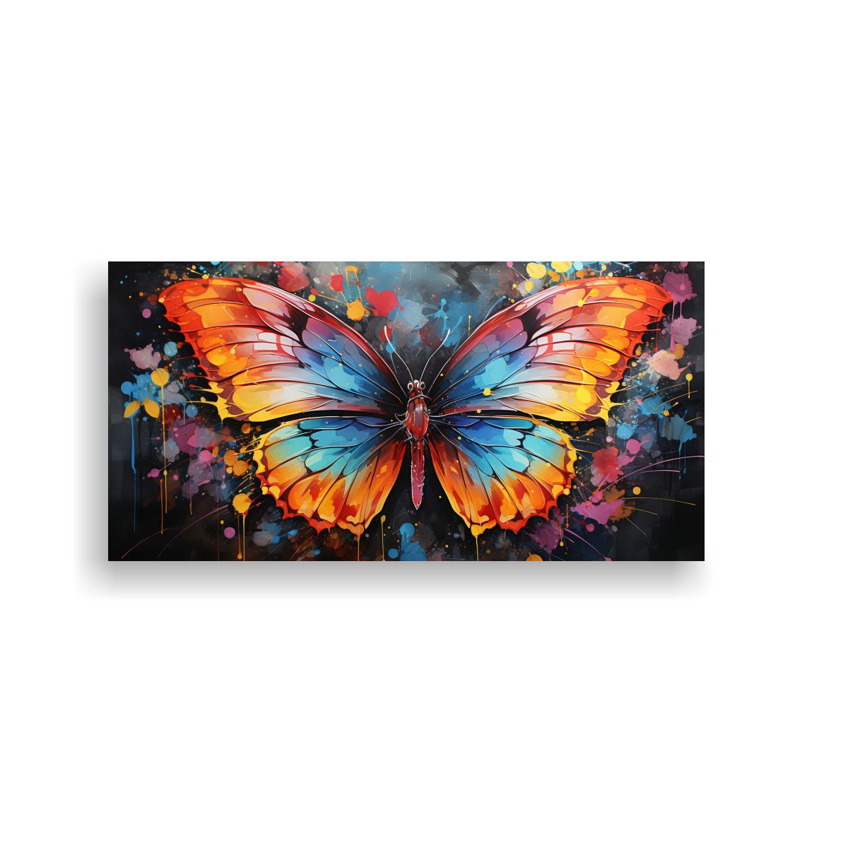 GENERICO - Pintura Acuarela Composición Equilibrio Mariposa 120x60 Cm