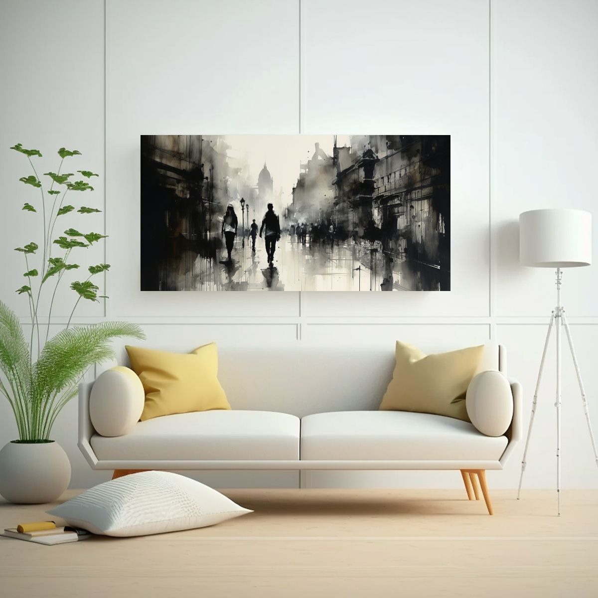 GENERICO - Dibujos De Personas Caminando En La Ciudad En El 120x60 Cm