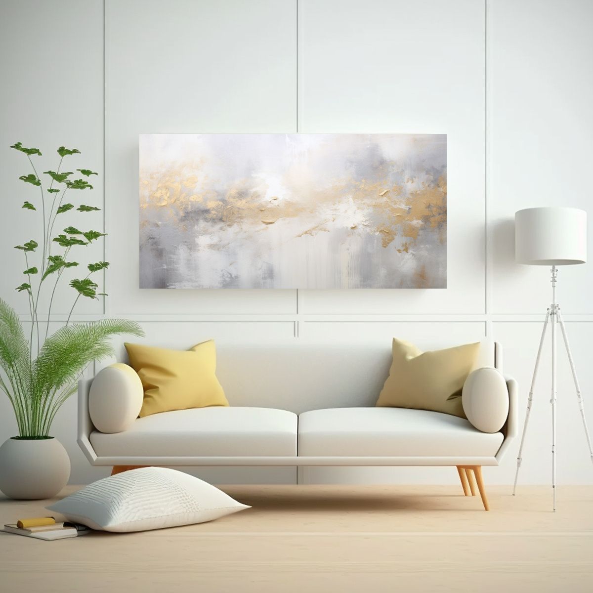 GENERICO - Cuadro Abstracto De Fondo Blanco Con Salpicaduras 120x60 Cm