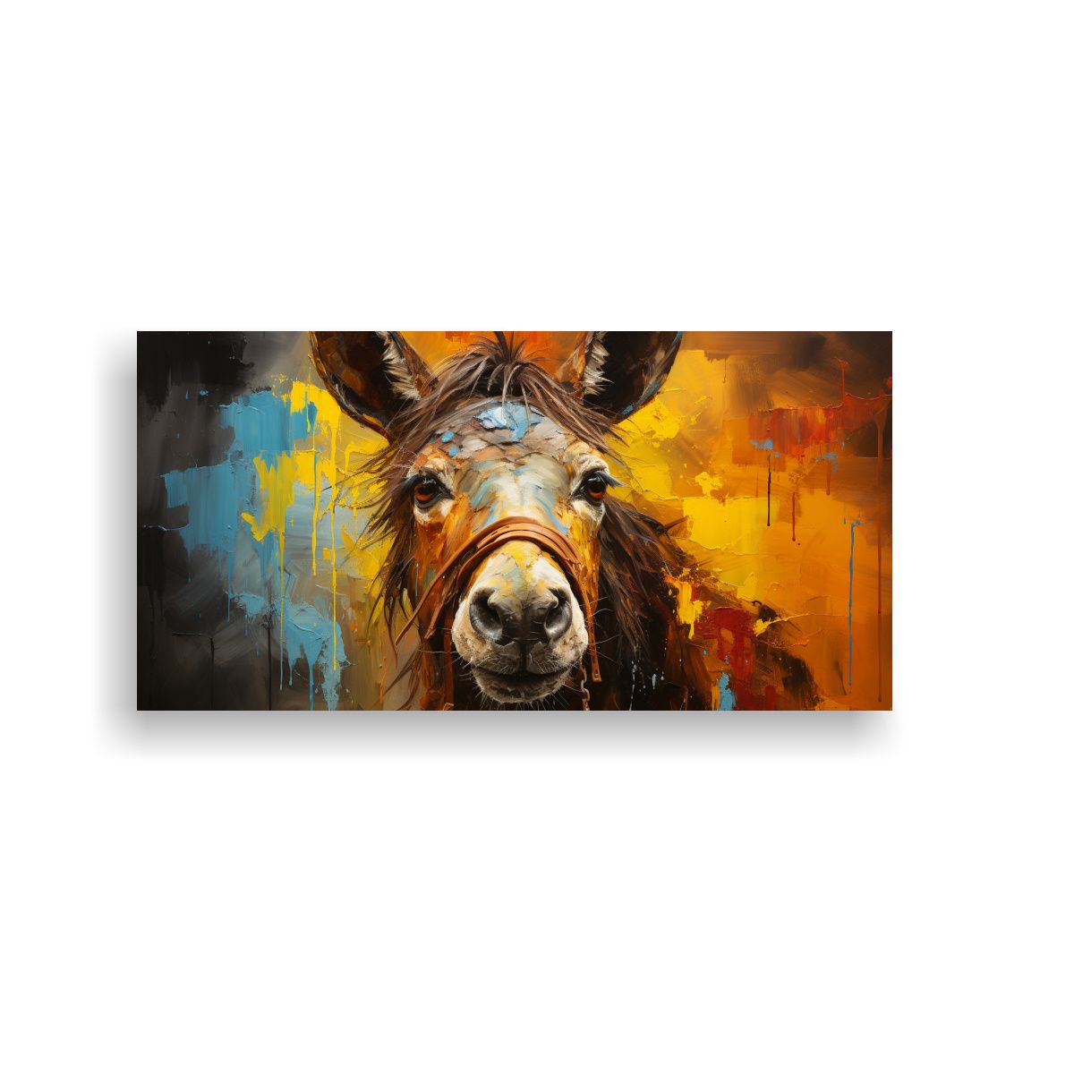 GENERICO - Cuadro Abstracto Colorido Estilo Estilo óleo 140x70 Cm