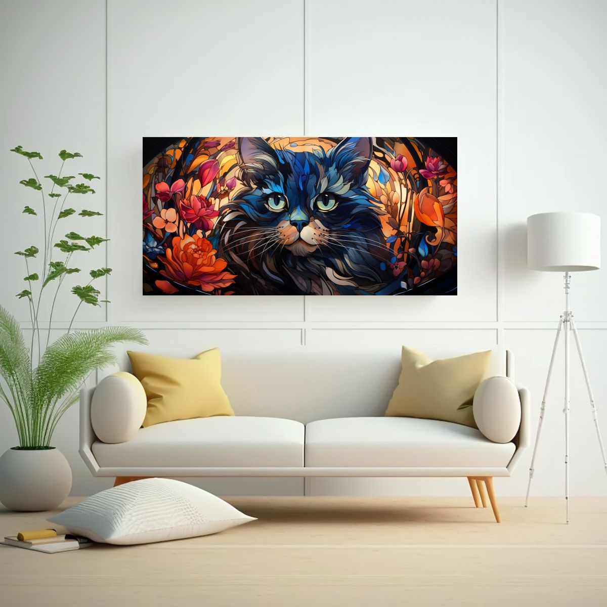 GENERICO - Ventana De Vidrio Manchado Digital Con Adorable 120x60 Cm