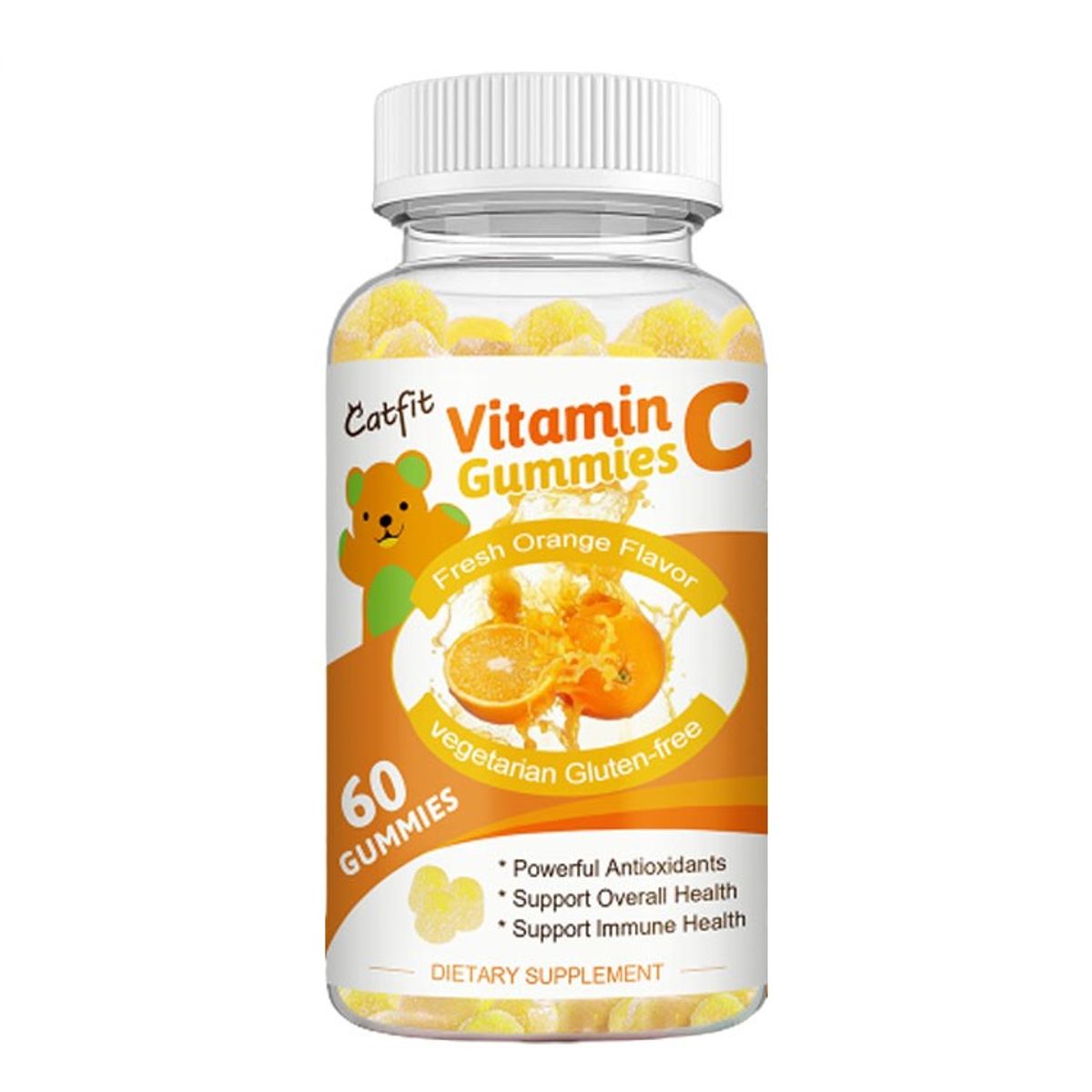 GENERICO - Vitamina C Gummies Acido Ascorbico 1000mg 60 Gomitas Naranja