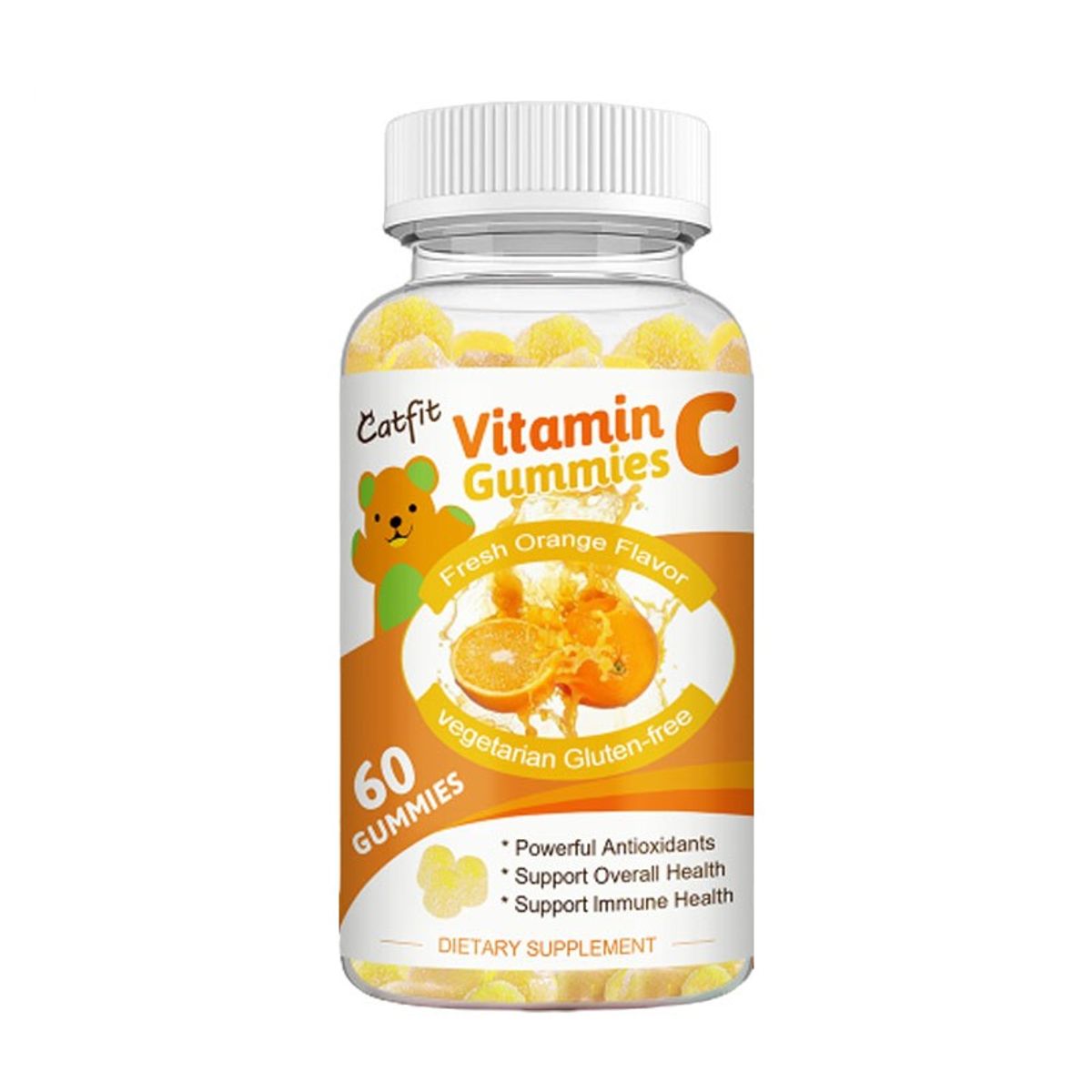 GENERICO - Vitamina C Gummies Acido Ascorbico 1000mg 60 Gomitas Naranja