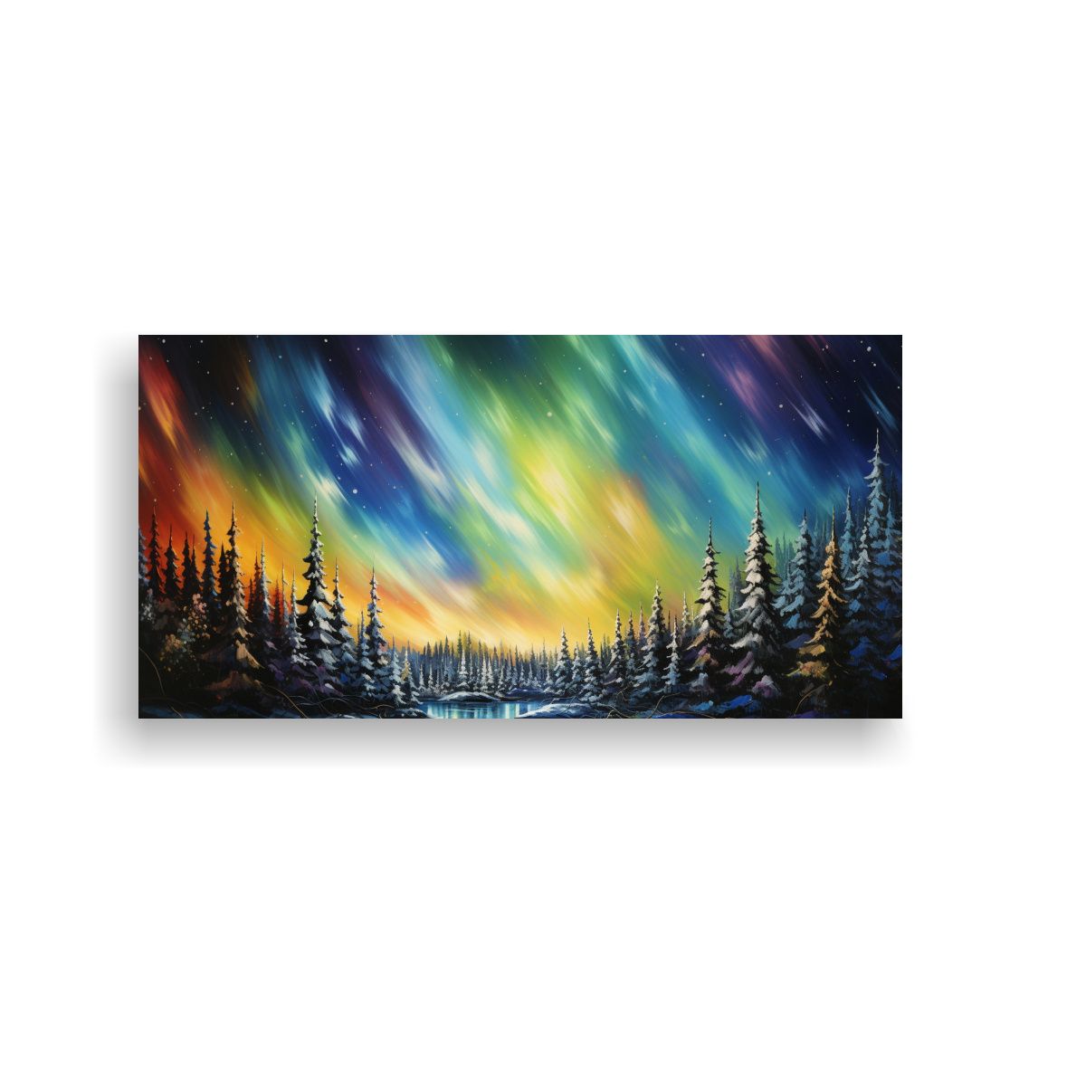 GENERICO - Cuadro Fotografía Aurora Boreal Con Arcoíris Y 120x60 Cm