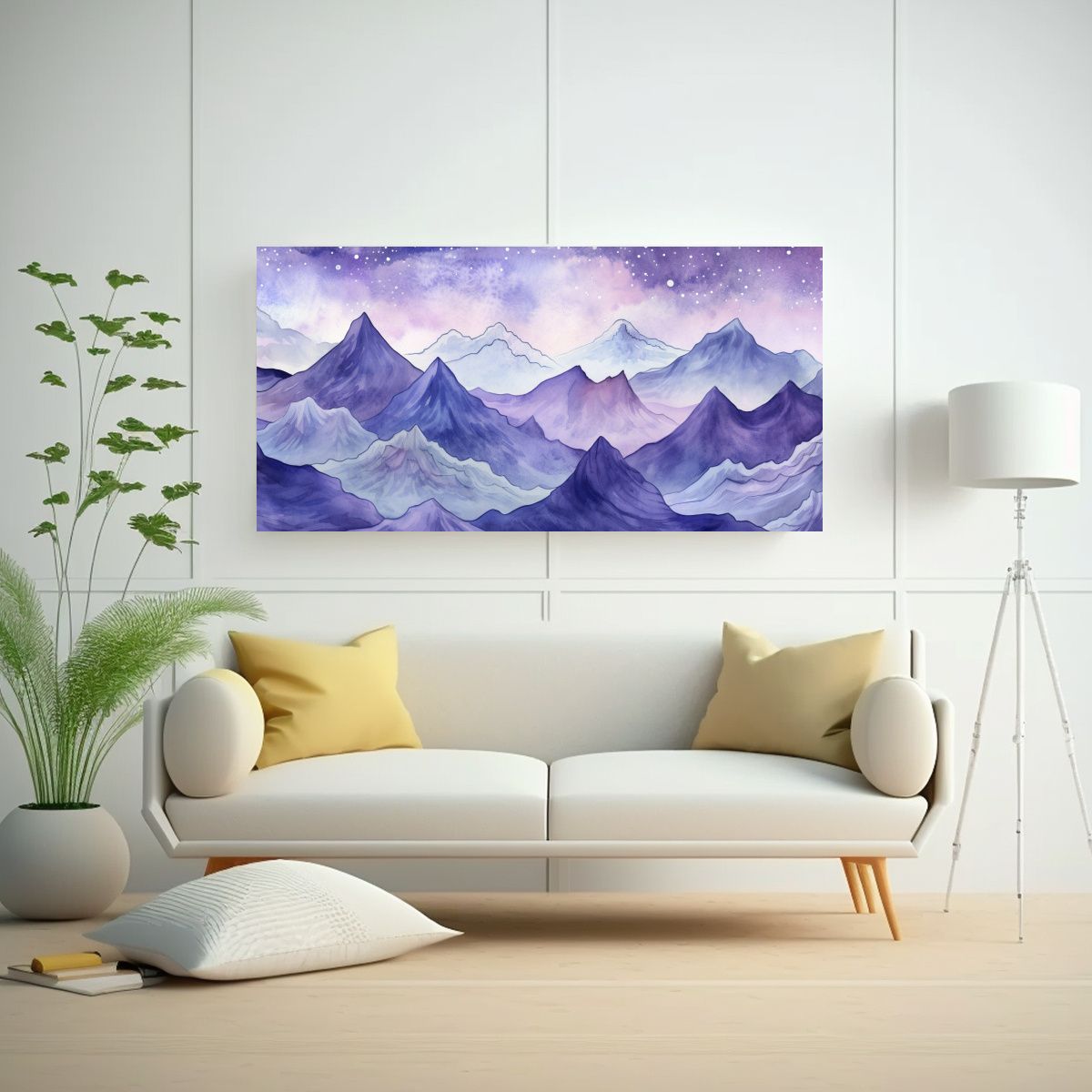 GENERICO - Pintura Decorativa De Montañas En Acuarela 140x70 Cm
