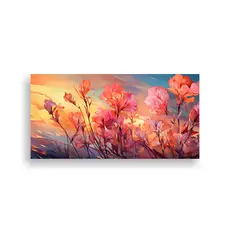 GENERICO - Cuadros Modernos Arte Neonoir En Colores Naranja 140x70 Cm.