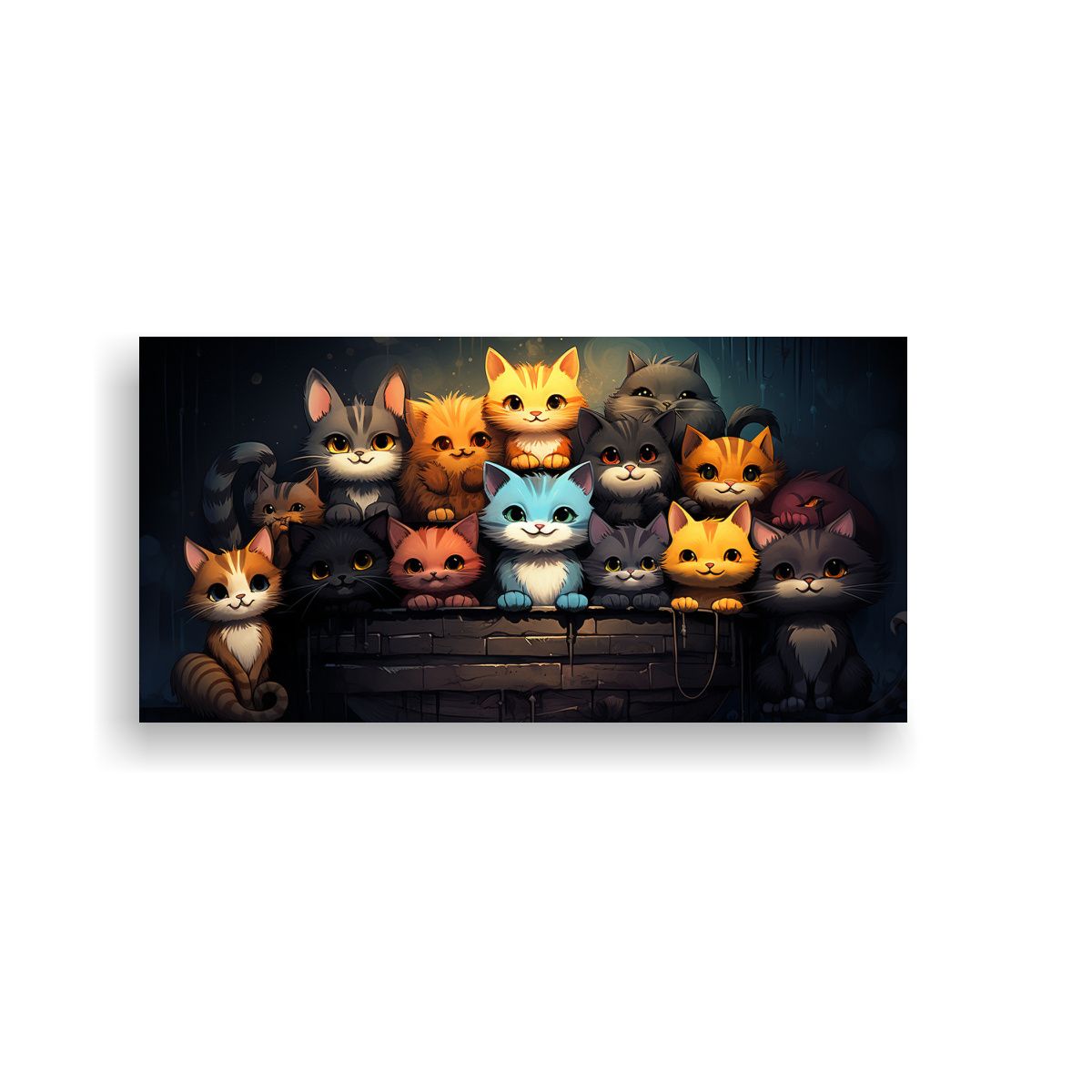 GENERICO - Pinturas Florales De Gatos Perched Mirando Hacia 120x60 Cm