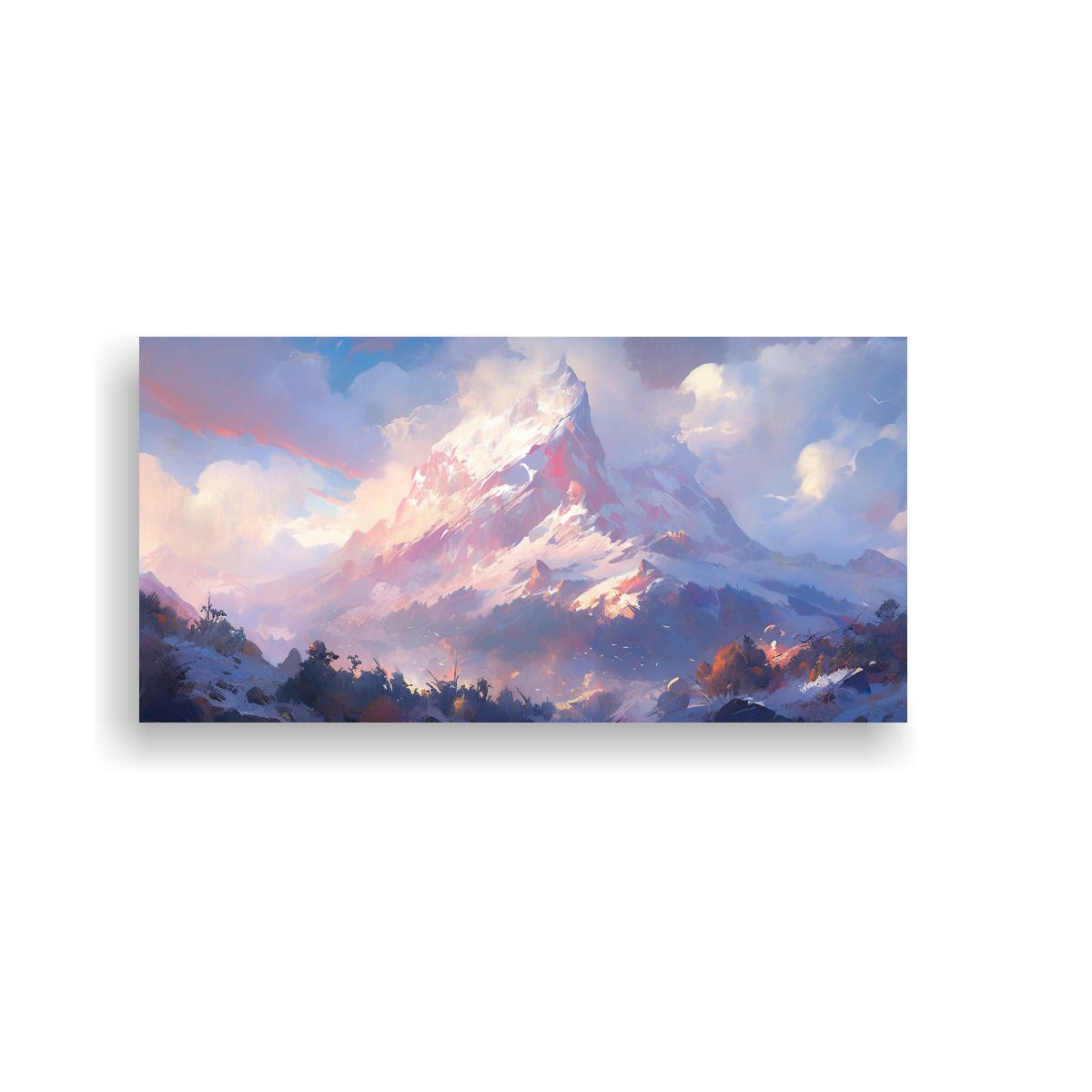 GENERICO - Cuadro Tela Horizontal Surrealista Montañas 140x70 Cm.