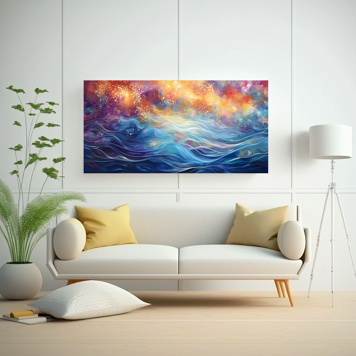 GENERICO - Cuadro De Lienzo Puntos Luminosos En Estilo 140x70 Cm
