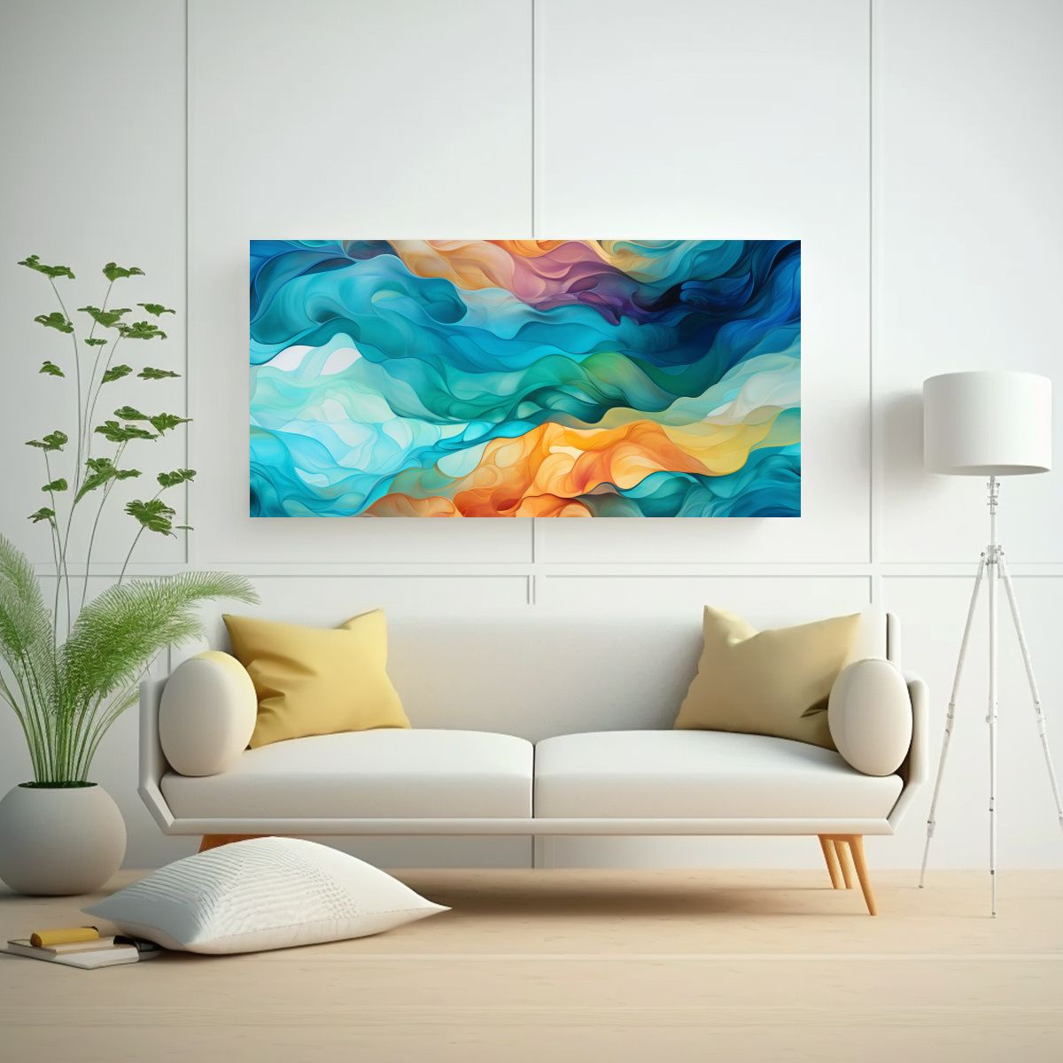 GENERICO - Cuadro Abstracto Colorido Con Energía Alegre 120x60 Cm