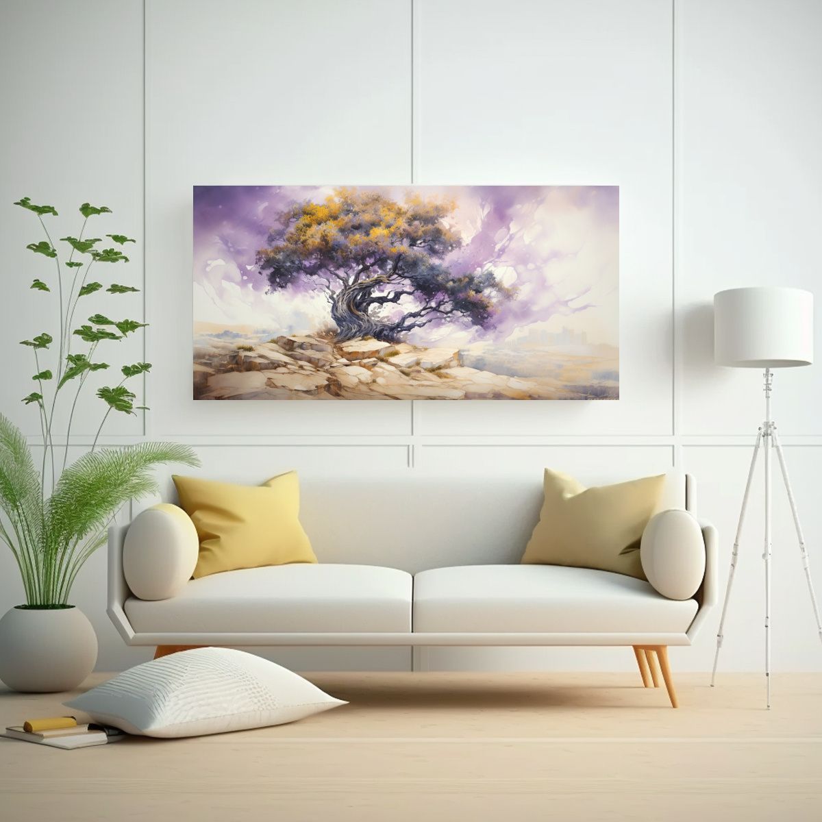 GENERICO - Pintura Abstracta En Bastidor De árbol De Enebro 140x70 Cm