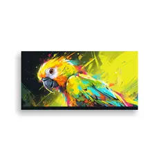 GENERICO - Cuadro Tema Mural Un Loro En Colores Vibrantes Y 140x70 Cm