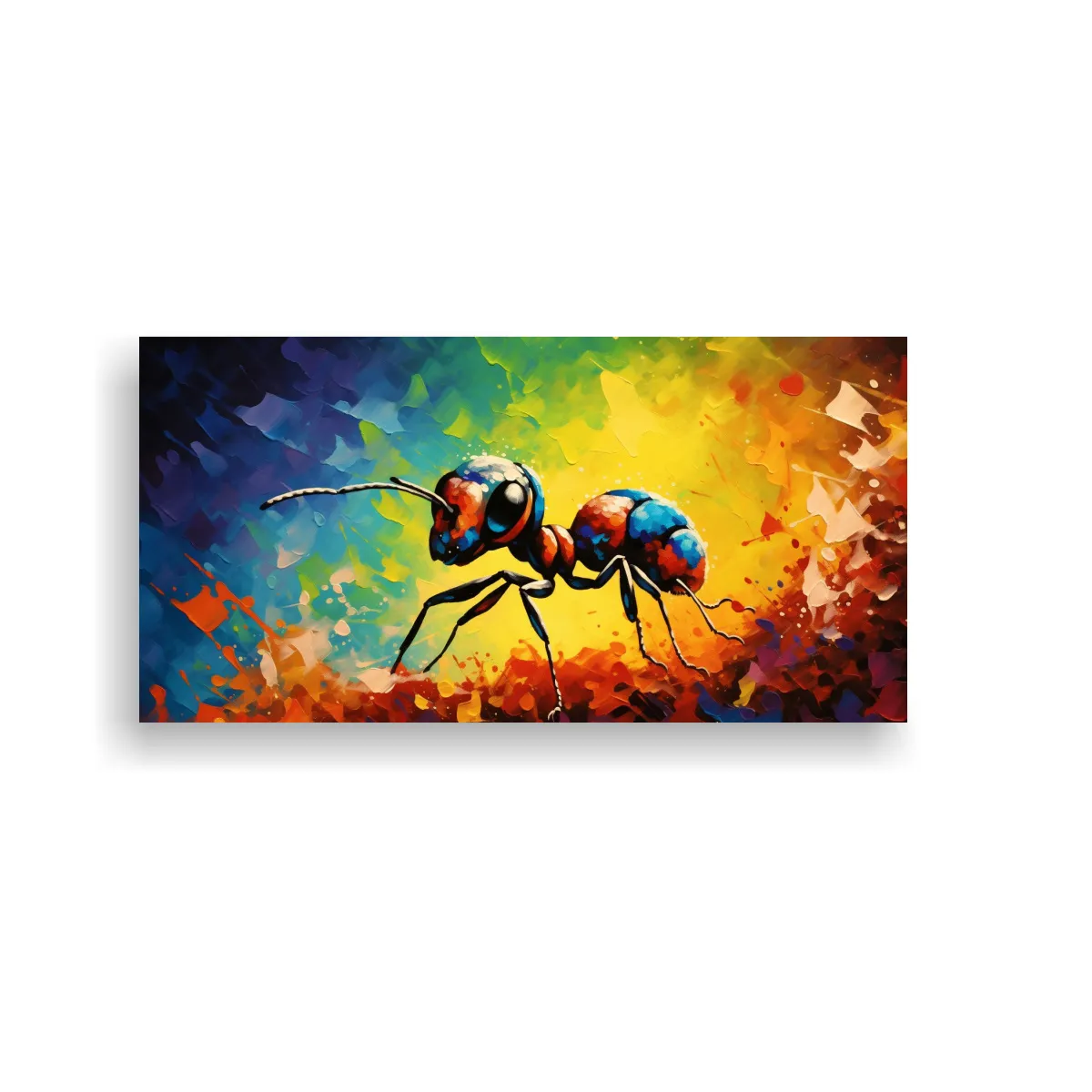 GENERICO - Pintura Al Estilo óleo Abstracta Intensa Con 120x60 Cm.