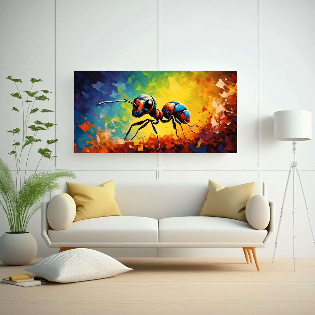 GENERICO - Pintura Al Estilo óleo Abstracta Intensa Con 120x60 Cm.