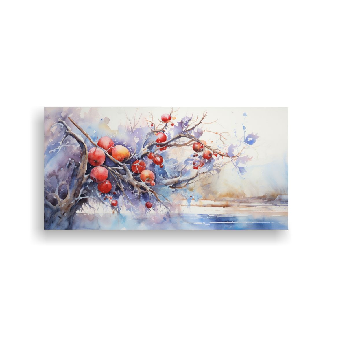 GENERICO - Pintura Abstracta De Colores Rojo Y Azul De 140x70 Cm.