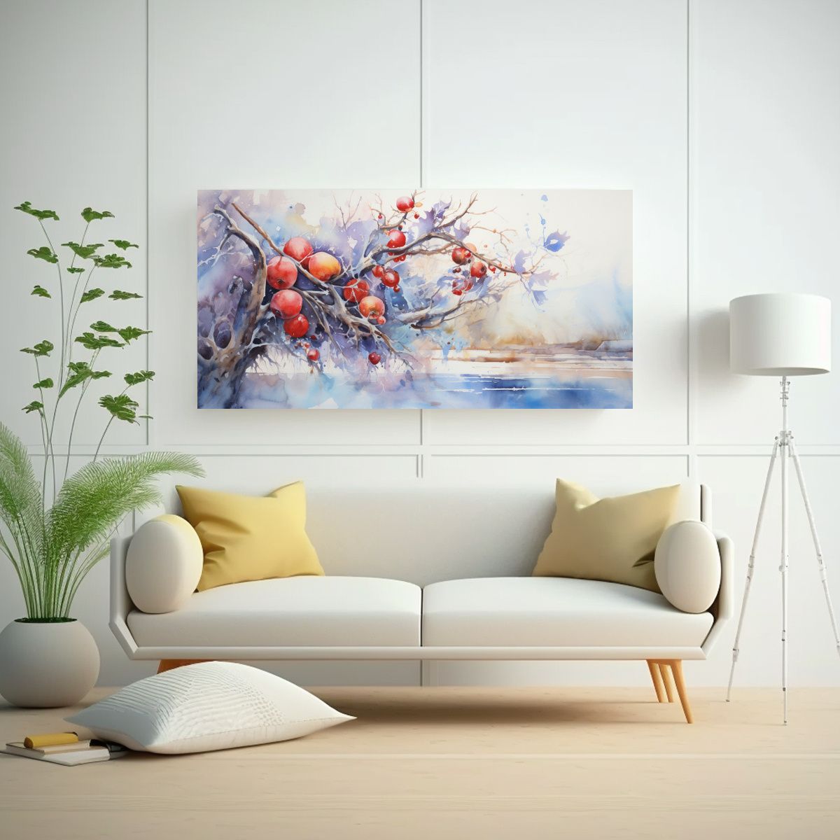 GENERICO - Pintura Abstracta De Colores Rojo Y Azul De 140x70 Cm.