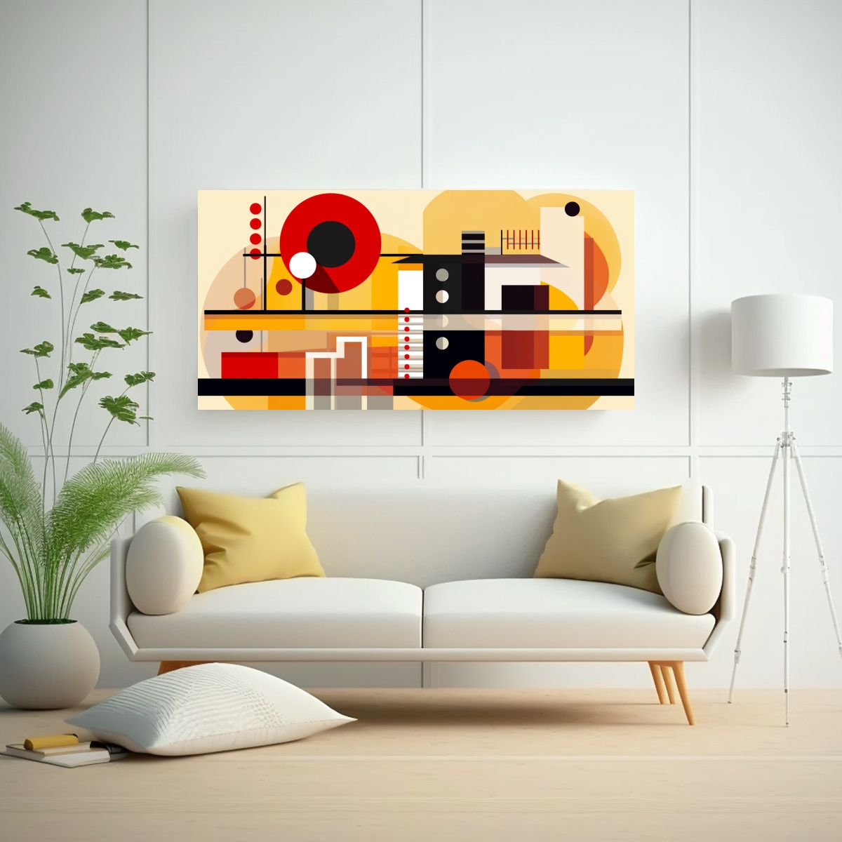 GENERICO - Cuadro Lienzo Arte Cuadro Bauhaus Simple Original 140x70 Cm