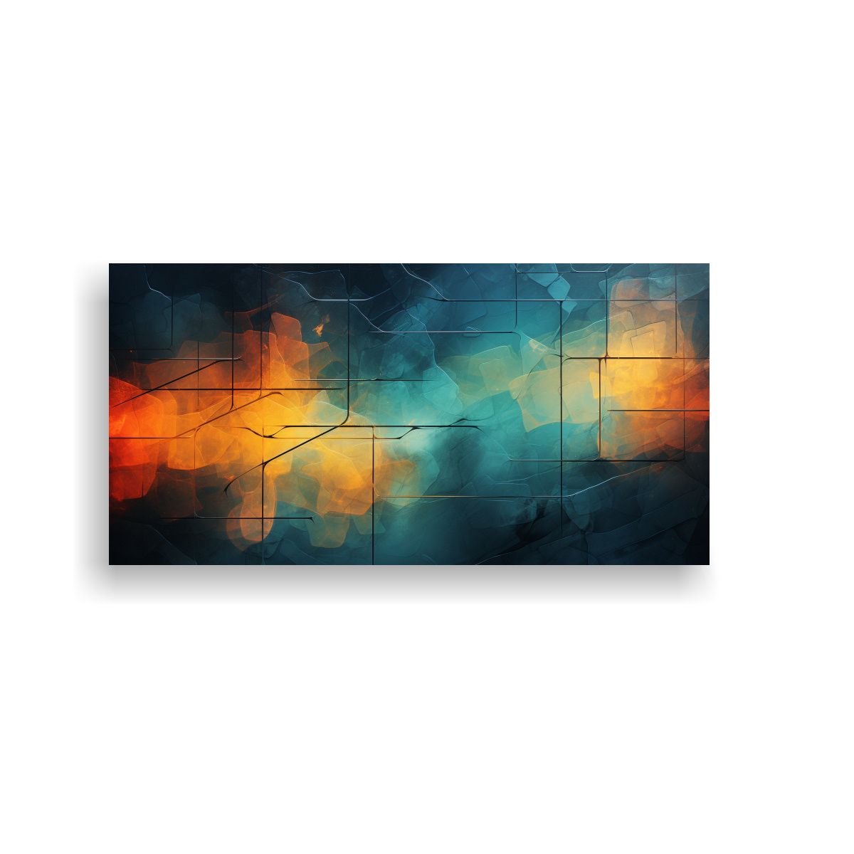 GENERICO - Pintura De Pared Abstracta Brillante En Colores 120x60 Cm.