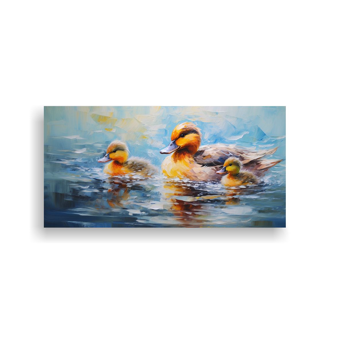 GENERICO - Pintura Al Estilo óleo De Patos En Estilo 120x60 Cm
