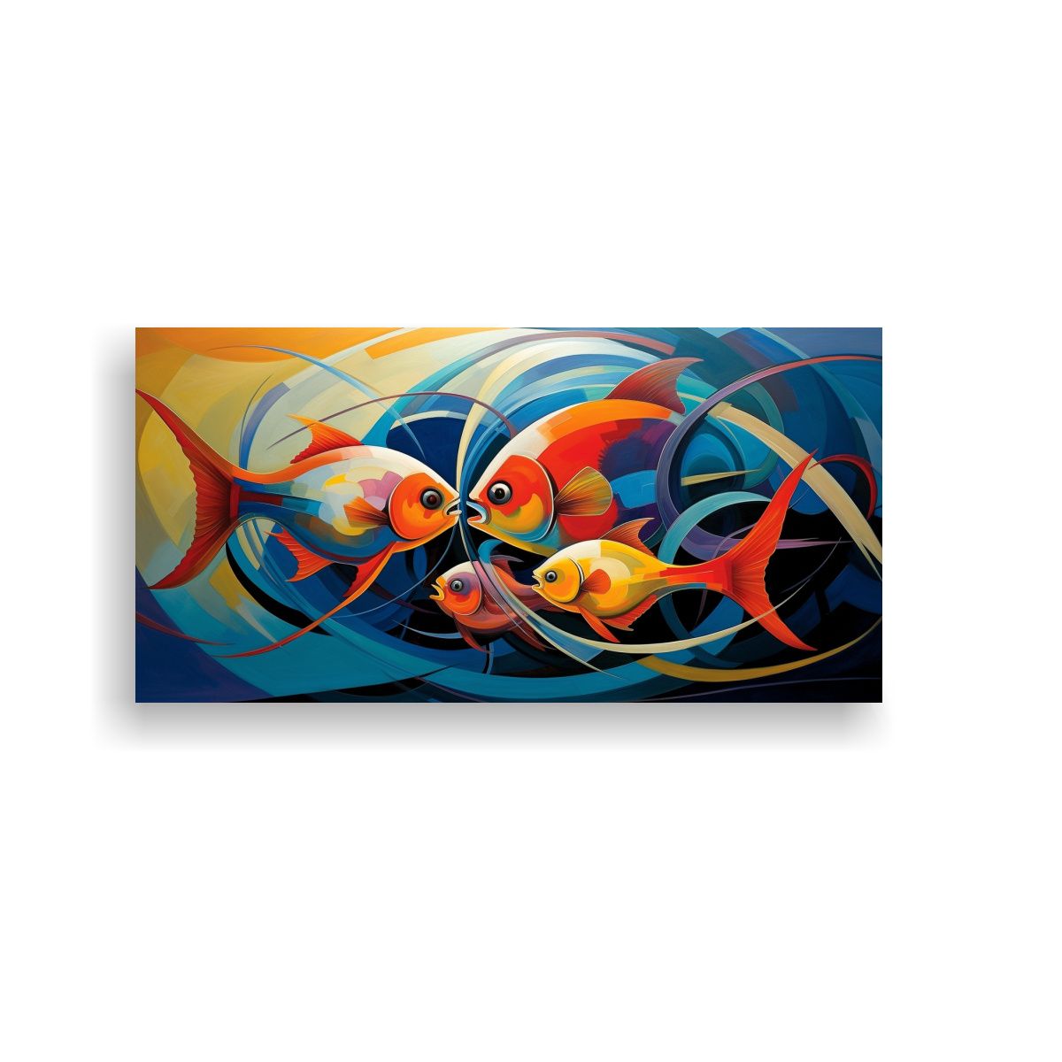 GENERICO - Cuadros Modernos De Peces Abstractos En Lienzo 140x70 Cm
