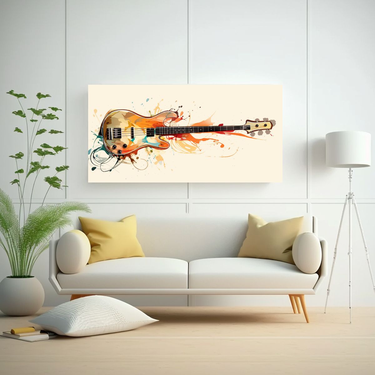 GENERICO - Cuadro Neo Pop Art De Bajo En Colores Beige 120x60 Cm