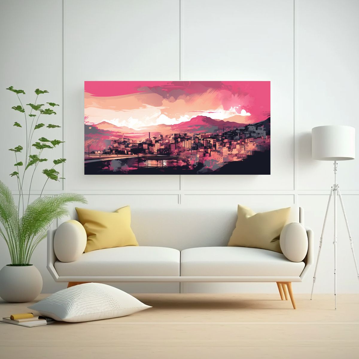 GENERICO - Cuadro Abstracto En Bastidor Santiago Chile 120x60 Cm