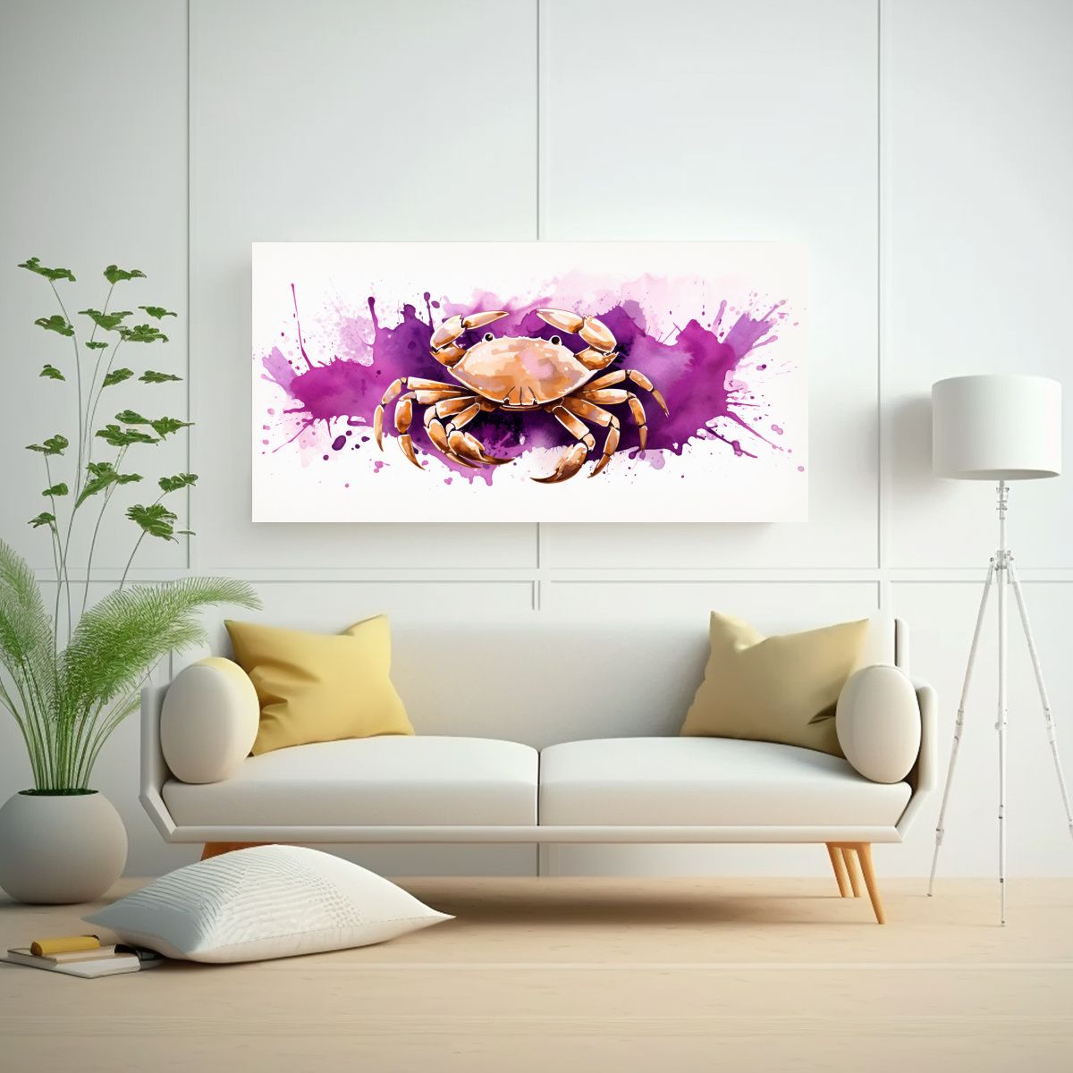 GENERICO - Lienzo Tela Tema Cuarto Cangrejo En Colores 120x60 Cm