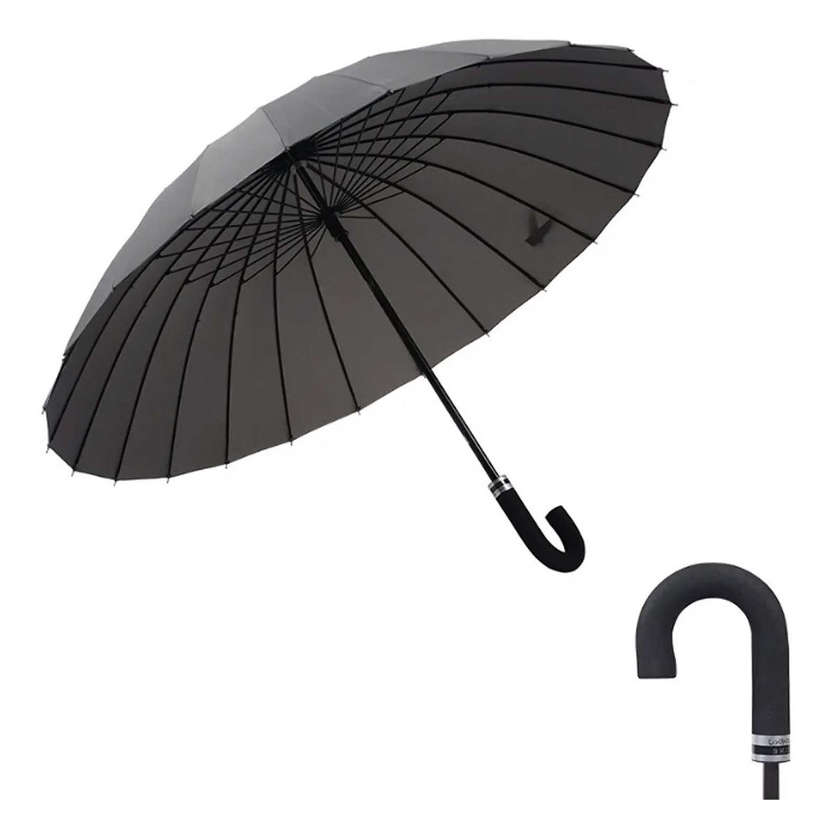 GENERICO - Paraguas Lujo Automatic Mango Curvo 24varillas Resistestente