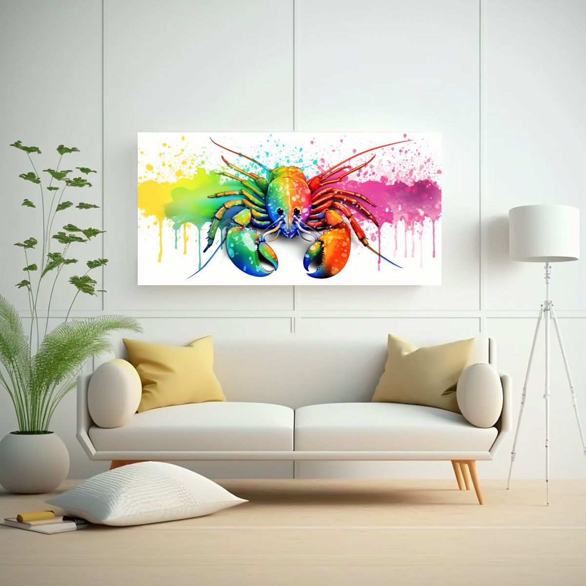 GENERICO - Cuadro Arte Moderno Duradero Langosta Arcoíris Y 120x60 Cm