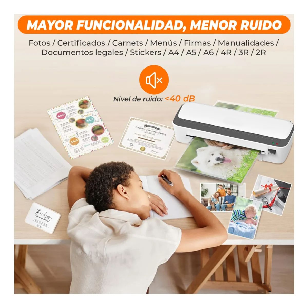 MUNDO MAGIA - Termolaminadora Plastificadora 8 En 1 Laminadora Frío Calor