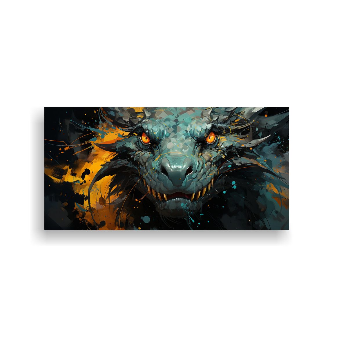 GENERICO - Pinturas Decorativas Dragón Amarillo Y Verde En 140x70 Cm