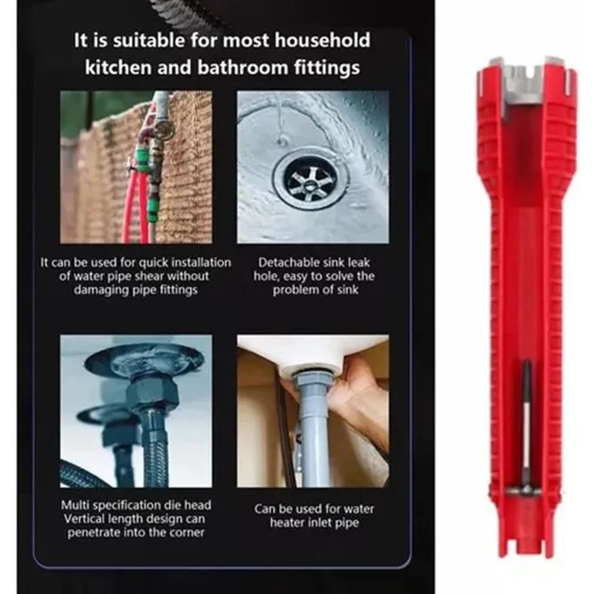 SHOP EHOME BAG - Llave Ajustable Gasfiteria Multi Uso Flexible Desague Cocina