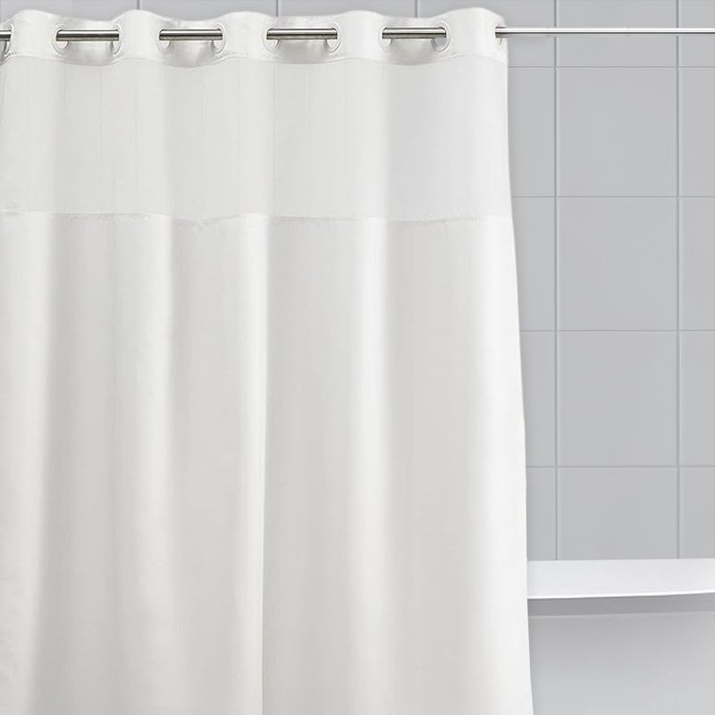 HOME LOGICS - Cortina Baño Waffle Con Forro 180x183 Cm White Home Logics
