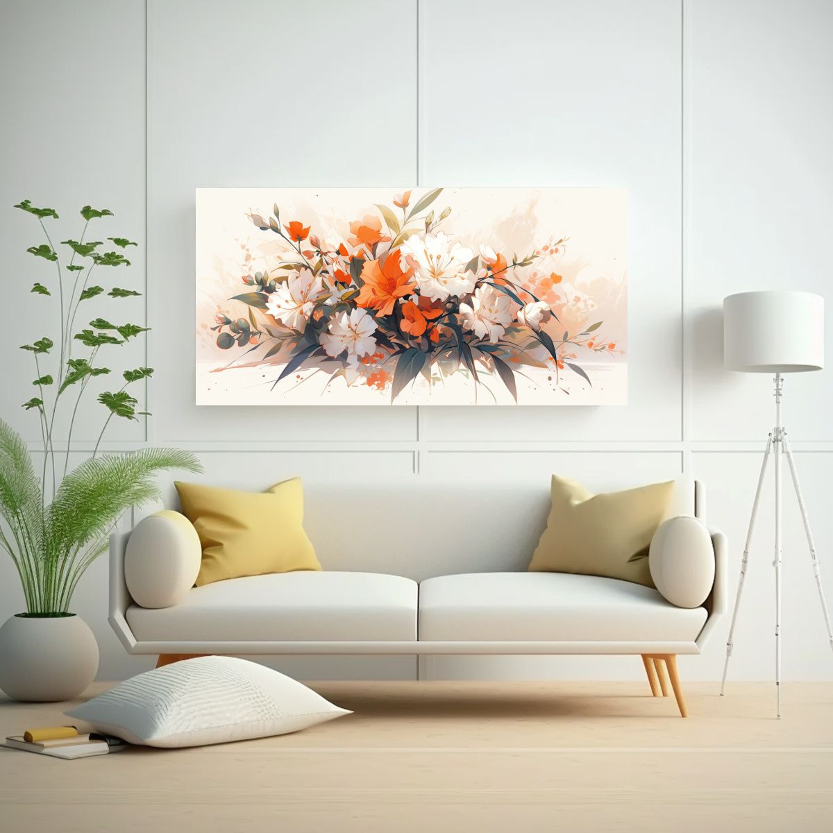 GENERICO - Pinturas Decorativas Canva Estilo Neonoir Blanco 140x70 Cm