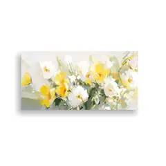 GENERICO - Cuadro Abstracto Para Sala Flores Amarillas Y 140x70 Cm