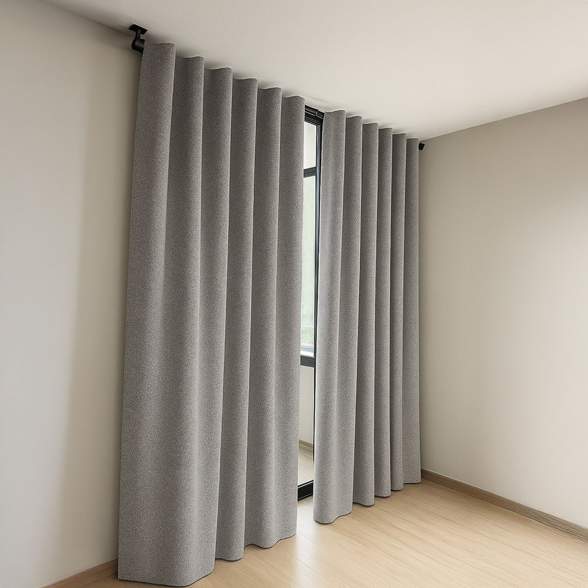 BLAIR HOME - Cortina 100% Blackout Térmico Lino Gris 145x250 Cm