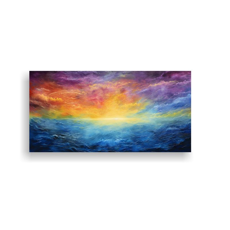 GENERICO - Cuadro Abstracto Luminoso Cielo Matutino Con 120x60 Cm