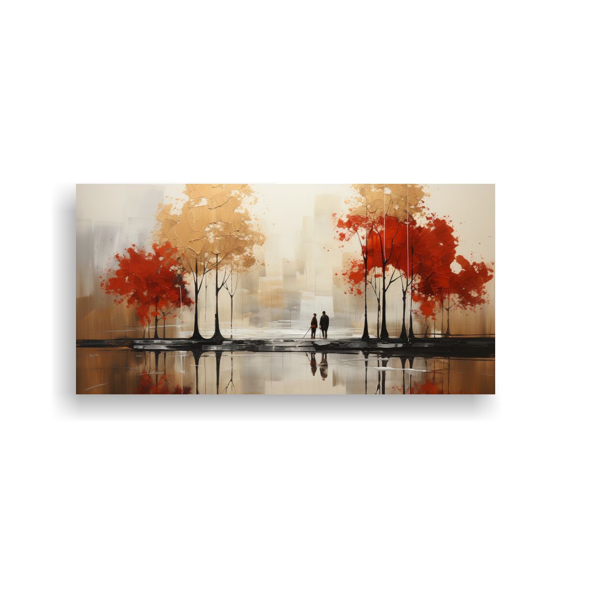 GENERICO - Cuadro Imagen Equilibrio Visual árboles En Plata 120x60 Cm