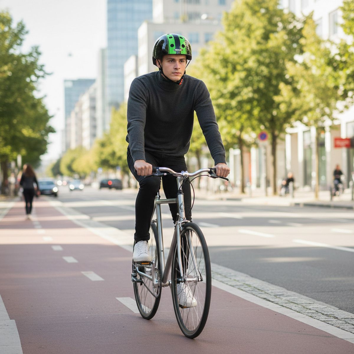 MELON - Casco Ciclismo Urbano Melon Double Green Black XL-XXL