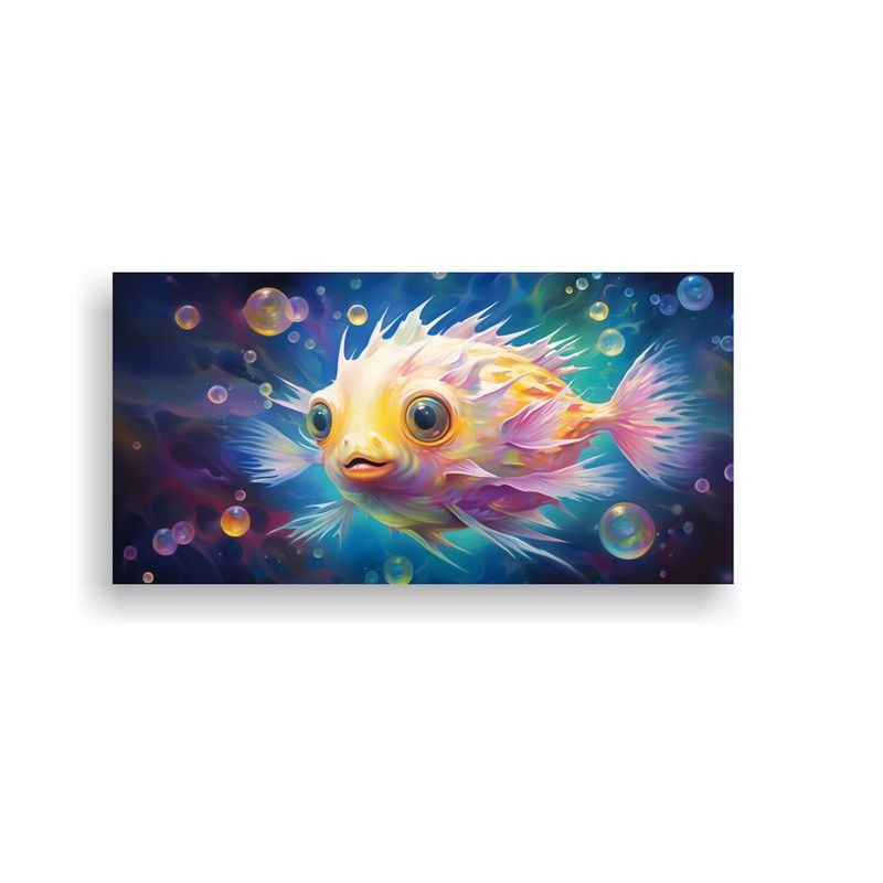 GENERICO - Cuadro De Tela Peces Globo En Pintura Al Estilo 120x60 Cm