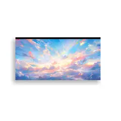 GENERICO - Pintura Abstracta Pared Amanecer Con Arcoíris Y 140x70 Cm