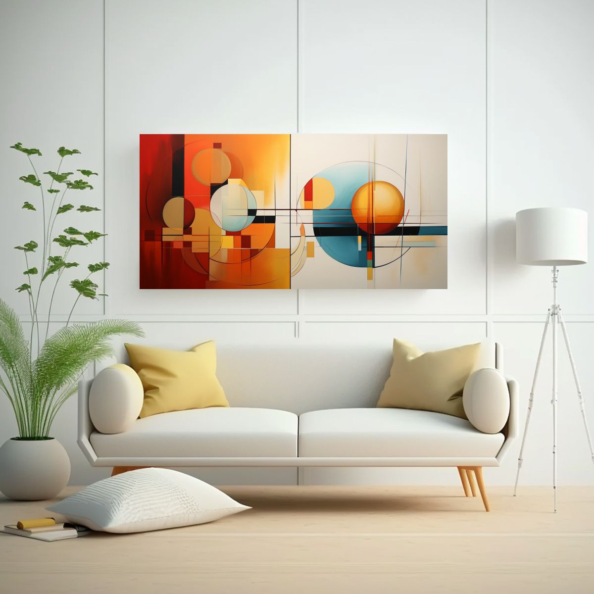 GENERICO - Cuadros Abstractos Simples Para Decoración Con 140x70 Cm
