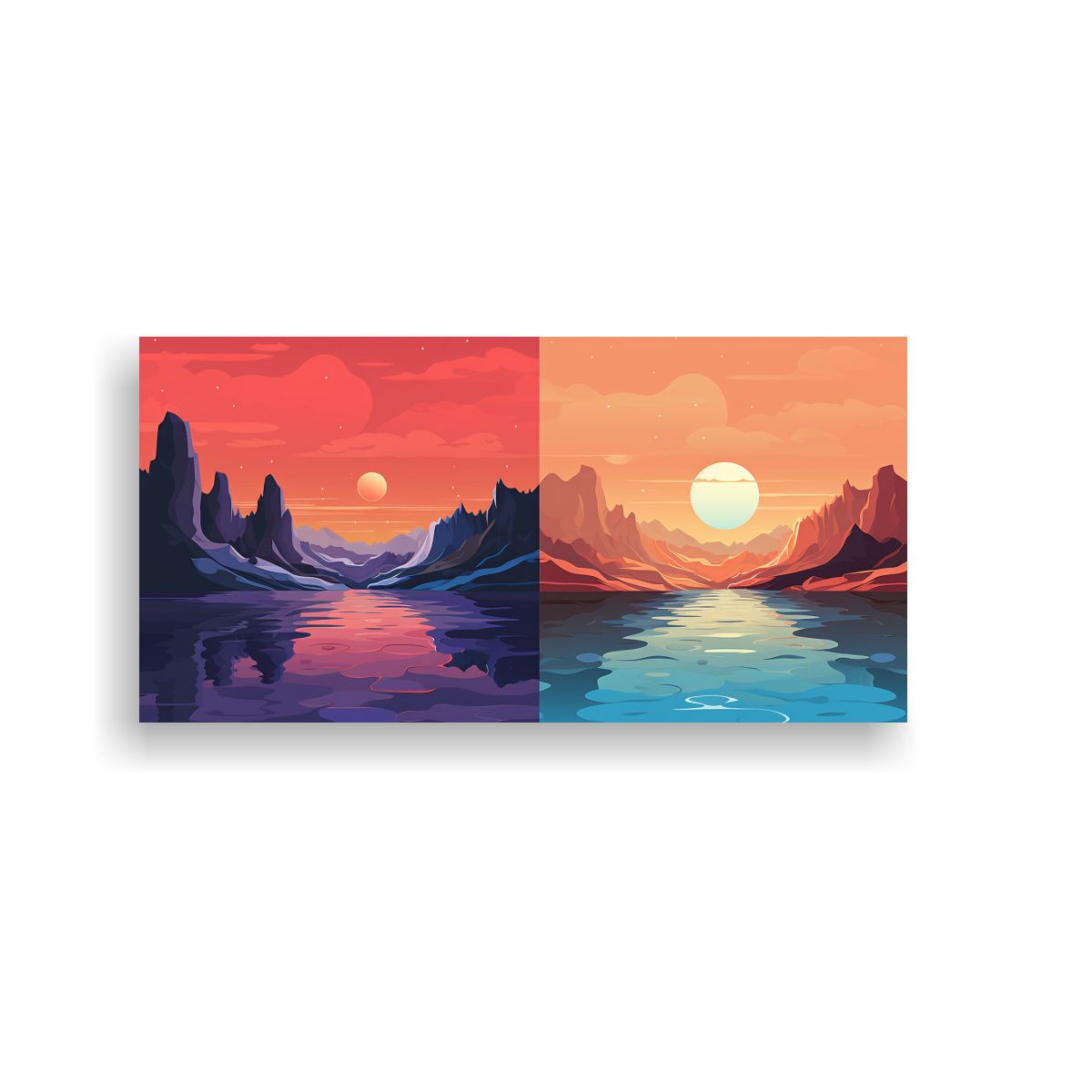 GENERICO - Pinturas Abstractas Surrealistas De Paisajes 120x60 Cm.