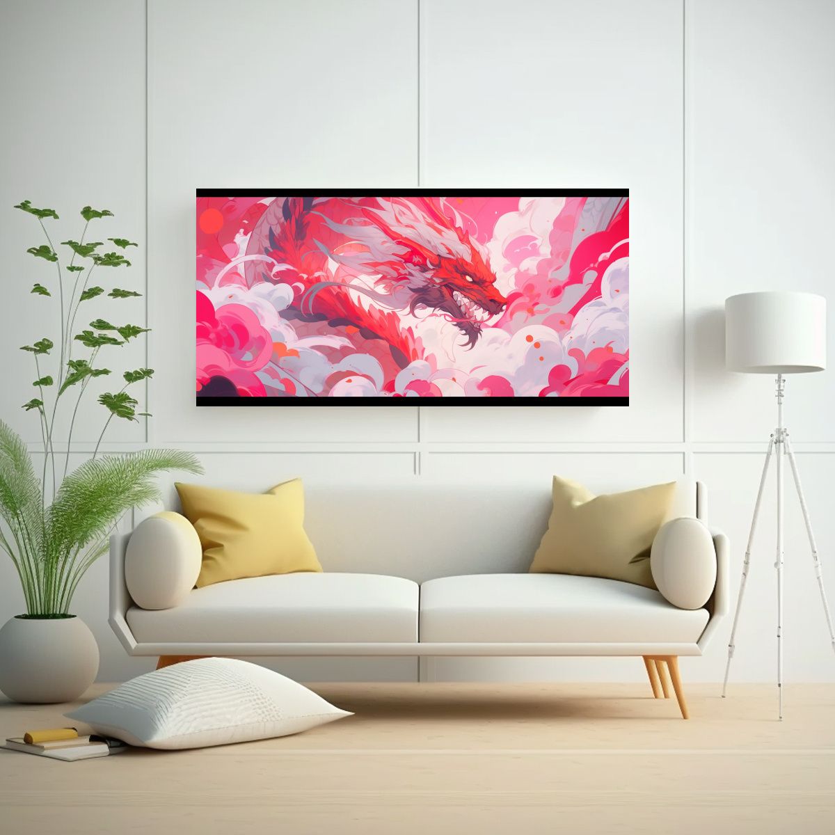 GENERICO - Lienzo De Tela Venta Colores Vibrantes A Dragón 140x70 Cm