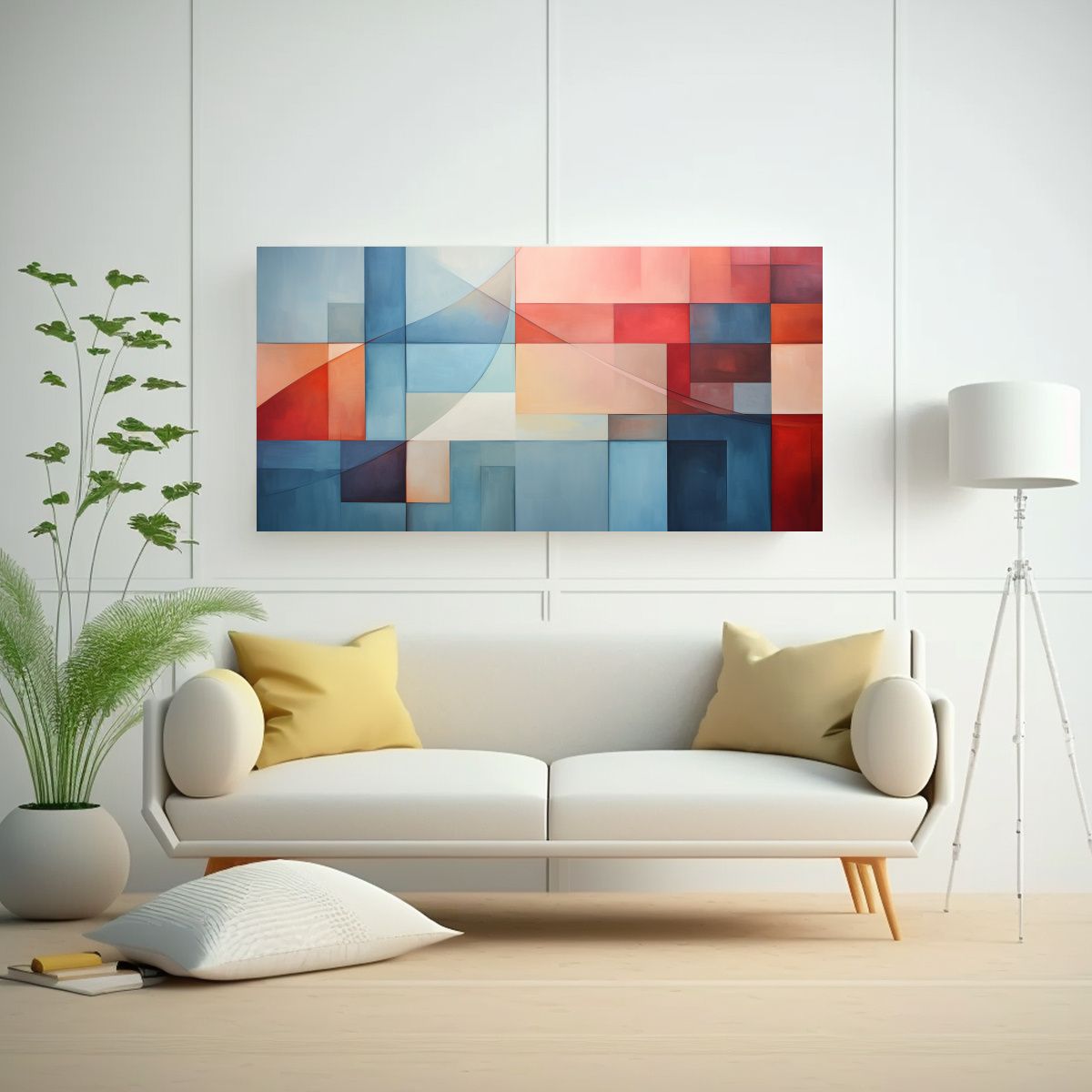 GENERICO - Cuadro Imagen Geométrico Simplicidad NY Colores 140x70 Cm