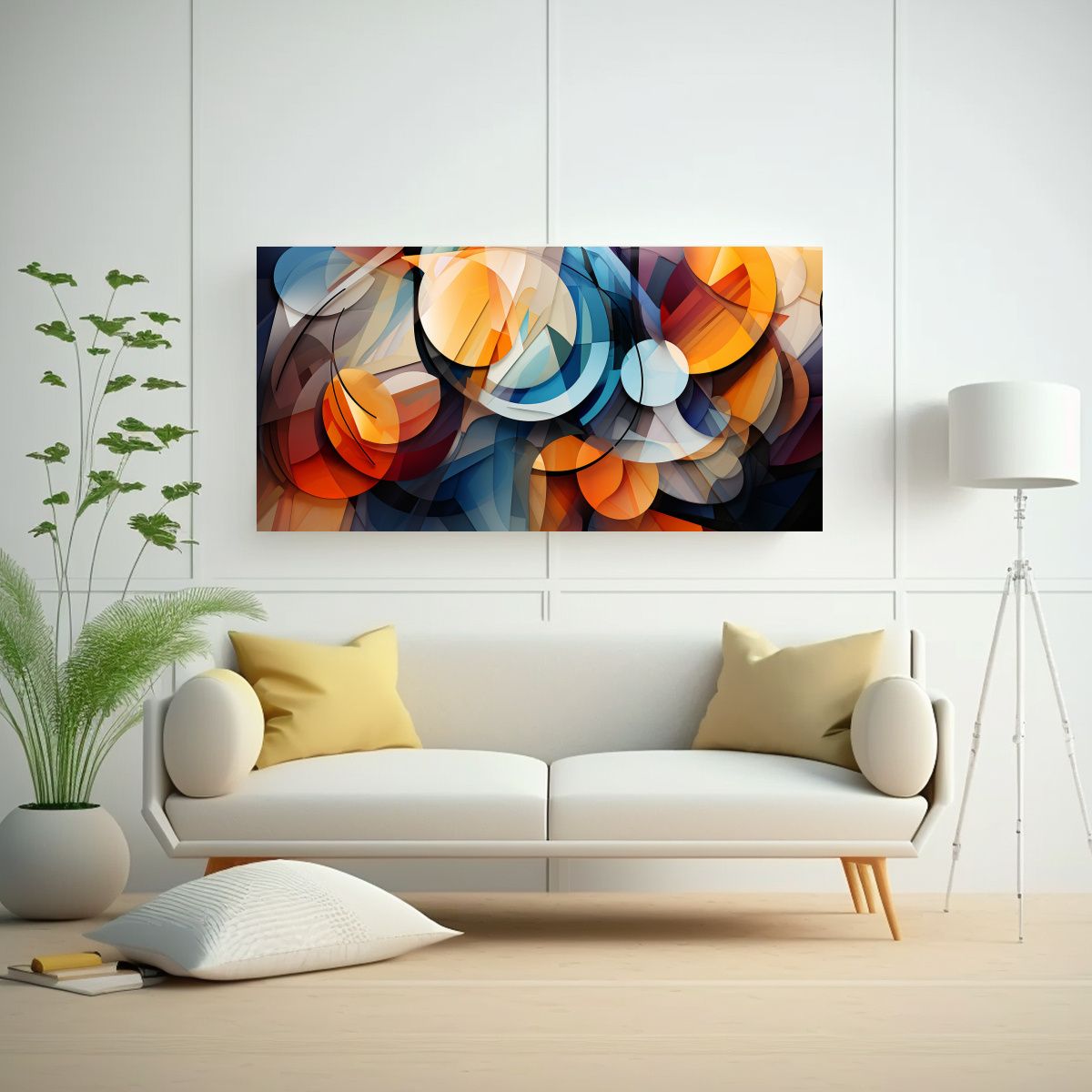 GENERICO - Tela En Bastidor Impreso Abstracto Colorido 120x60 Cm