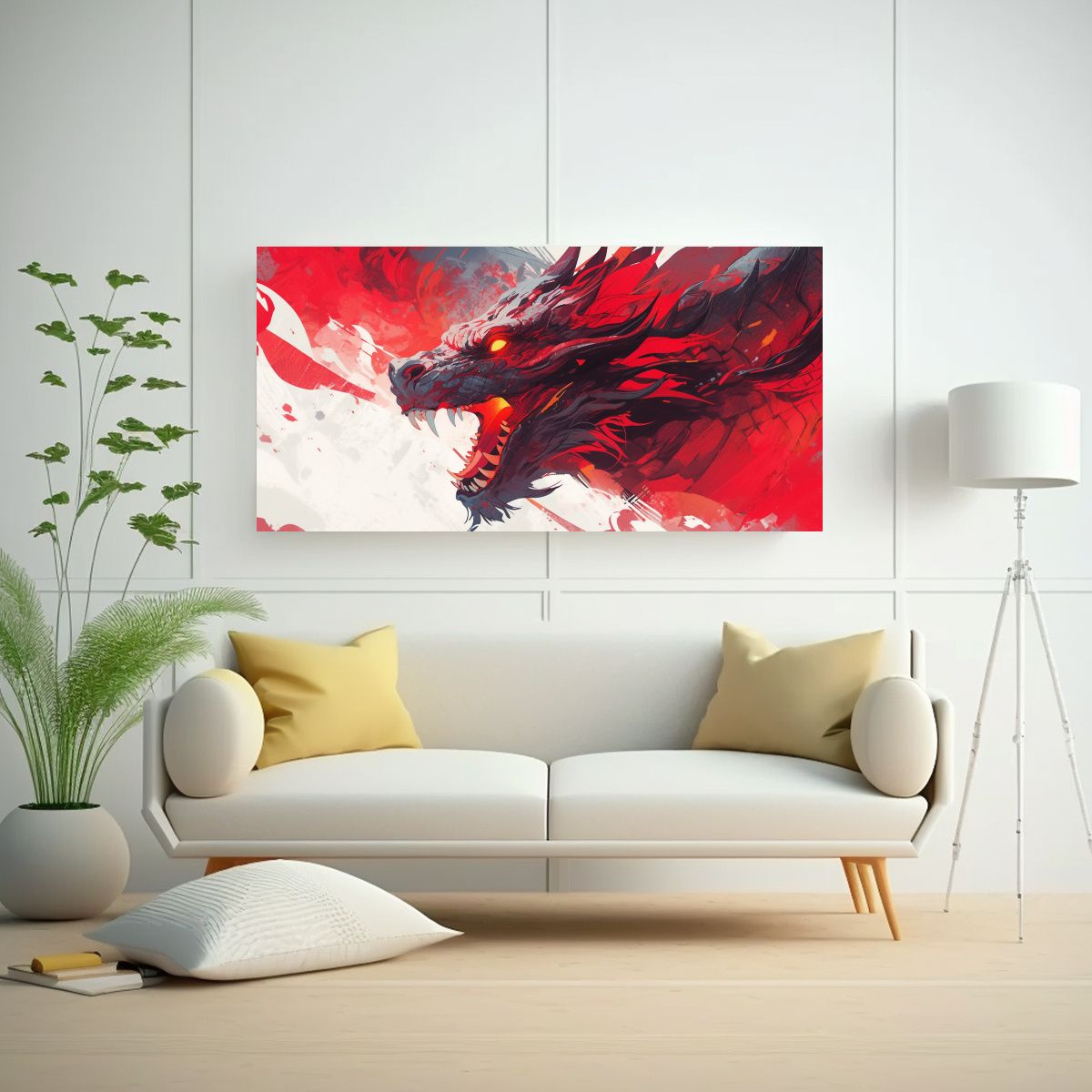 GENERICO - Pinturas Decorativas Inspiradas En Un Dragón En 120x60 Cm