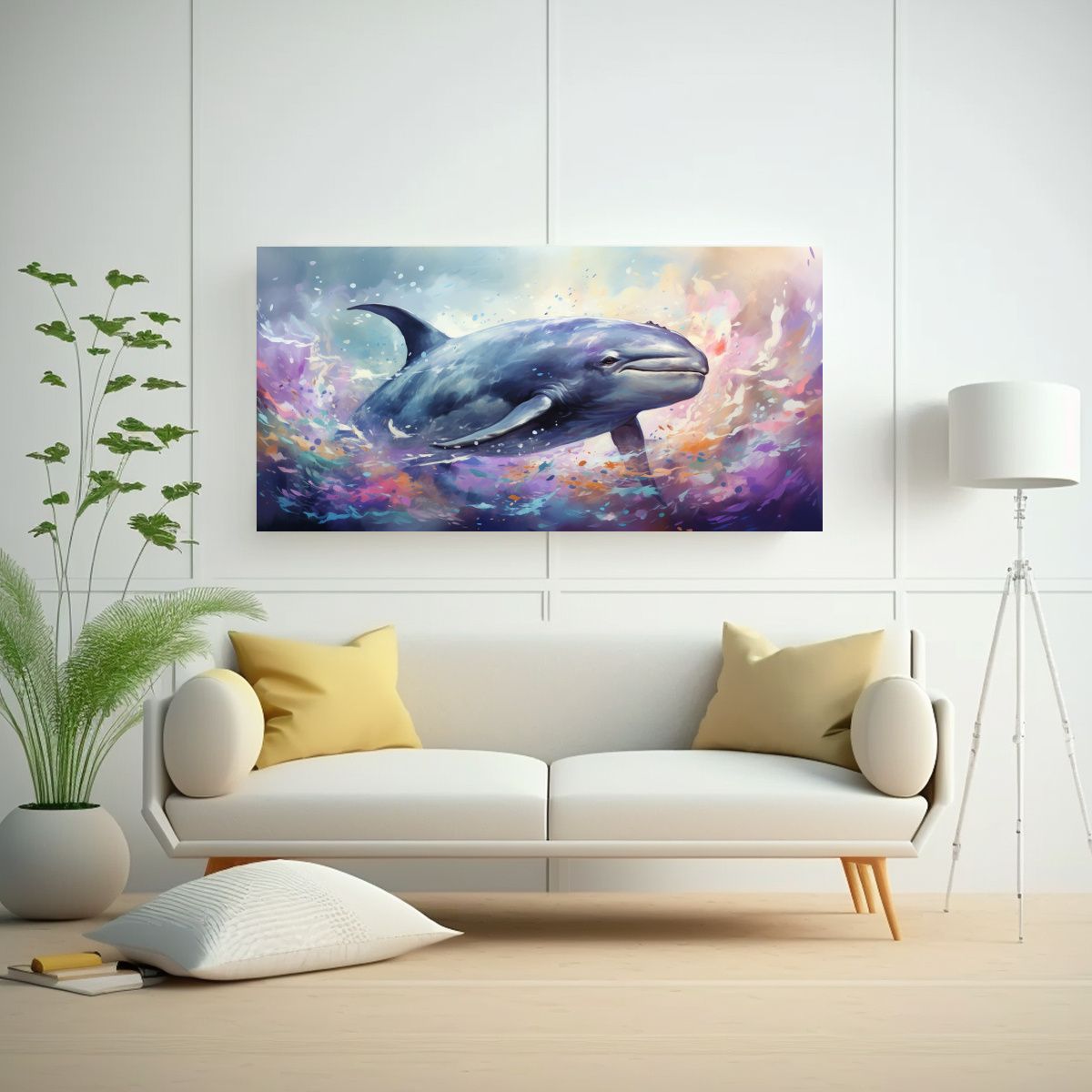 GENERICO - Pintura Decorativa De época Con Narval En 140x70 Cm